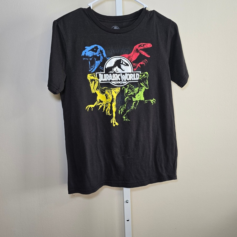 Jurassic World Kids T Shirt XL EG TG Black Dinosaur Graphic Tee